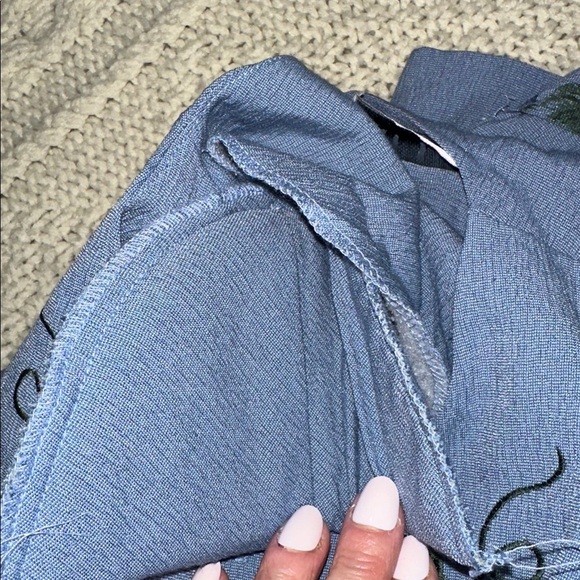 Vintage Miss Dorby Floral Blue Dress with Embroidered Details size XLarge - Picture 5 of 8